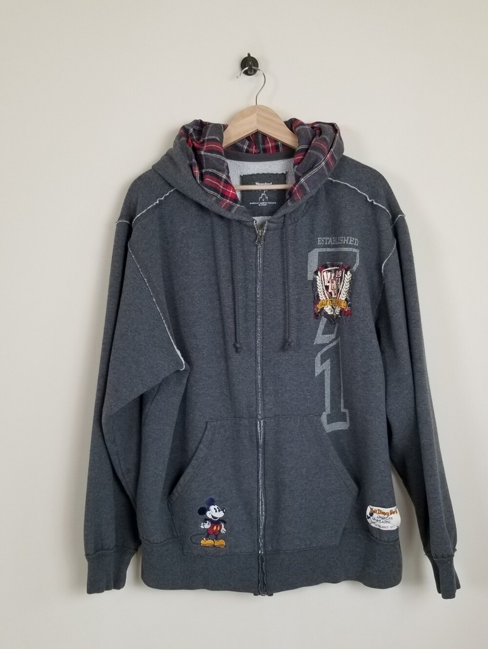 Disneyland Resorts Mickey Mouse Hoodie Jacket Size Large
